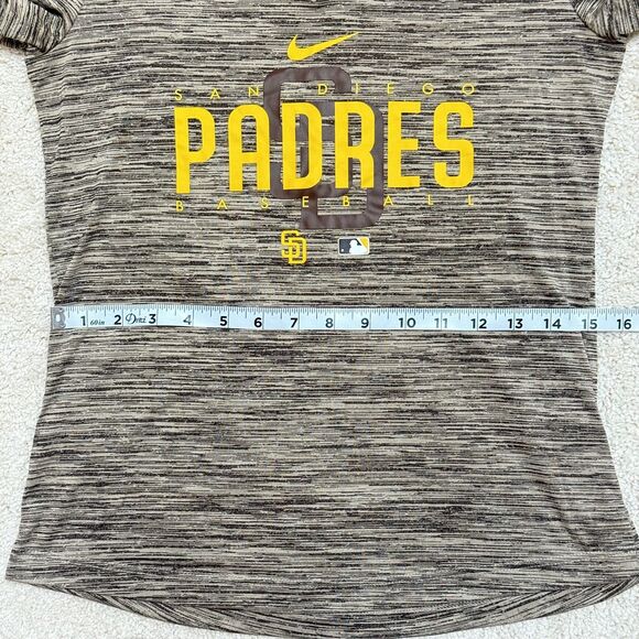 SOLD Nike MLB San Diego Padres Dri-FIT VNeck Shirt Baseball Top Heather Brown XS - Picture 12 of 12